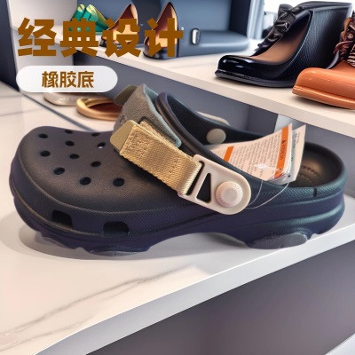 cross明星同款经典特林洞洞鞋男户外沙滩鞋包头轻便防滑情侣凉拖