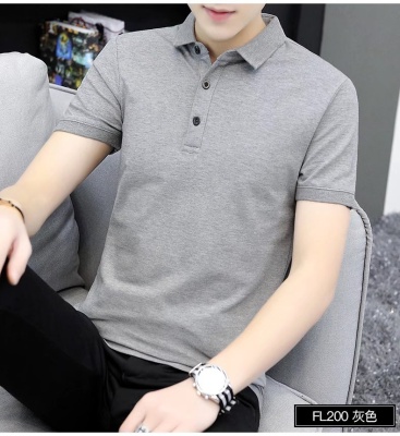 香港潮牌夏季POLO衫男短袖商务休闲翻领t恤男士上衣白色灰色男装