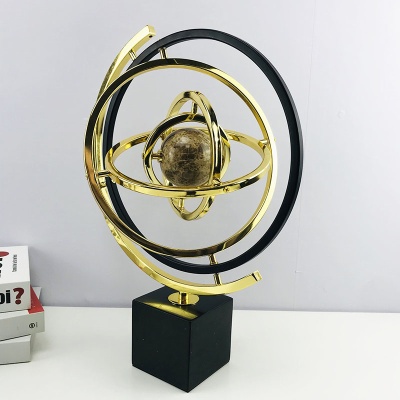 欧式简约地球仪现代创意摆件办公室桌面客厅酒柜摆设家居装饰品