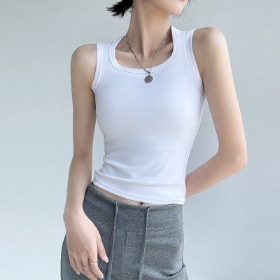 工字吊带背心女夏季2025新款带胸垫美背文胸一体外穿打底无袖上衣