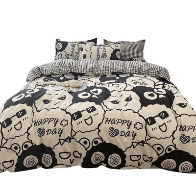 四件套磨毛床上用品被套纯水洗棉全学生宿舍三件套床单四件套批发