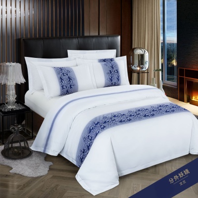 纯棉全棉贡缎床笠四件套 高档简约风床上用品 家纺民宿酒店布草