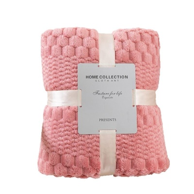 跨境贝贝绒金龟绒法兰绒提花毛毯办公室午睡空调毯子盖毯菠萝格毯