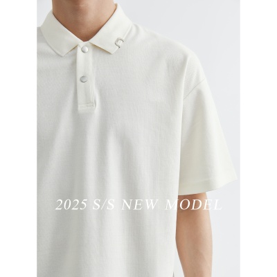 亦止男装短袖polo衫男夏季宽松半袖2025新款美式上衣翻领美式t恤