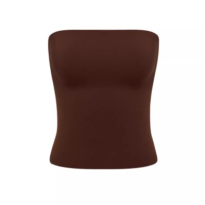 现货美式辣妹裸感亲肤一片式抹胸女纯欲性感打底裹胸运动健身度假