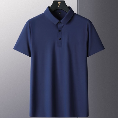 【品质无痕】夏季高档大码冰丝POLO衫男短袖免烫商务休闲纯色男装