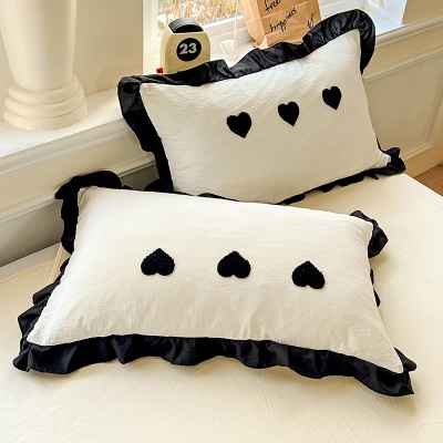 夏新款韩版小泡泡水洗棉毛巾绣夏被四件套爱心蝴蝶结薄被子空调被