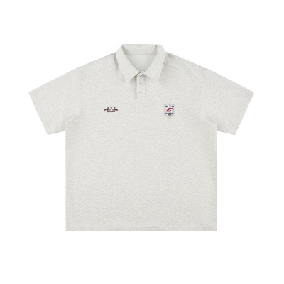 CATTEE男装 美式复古纯色套头POLO衫男 重磅220g潮流宽松短袖T恤