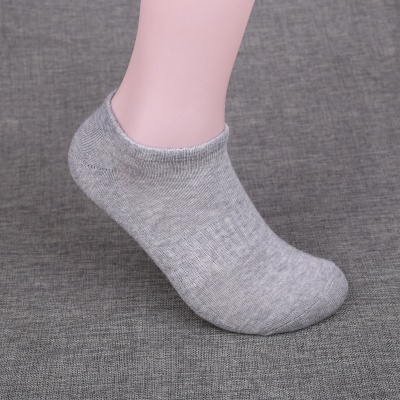 男士运动休闲袜透气毛巾底短袜户外毛圈袜吸汗纯色短筒黑色跑步袜