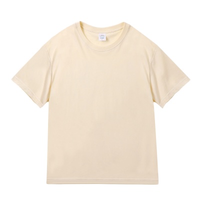 纯棉t恤短袖200g精梳纯棉女式圆领短袖纯色t恤衫直筒休闲圆领t恤