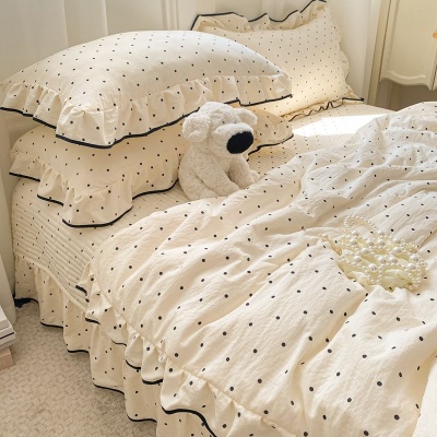 new韩版花边ins夏凉被四件套空调被薄四季通用可机洗不起球