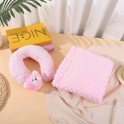 宝宝豆豆毯婴儿安抚毯子枕头套装儿童双层盖毯空调被新生儿盖毯