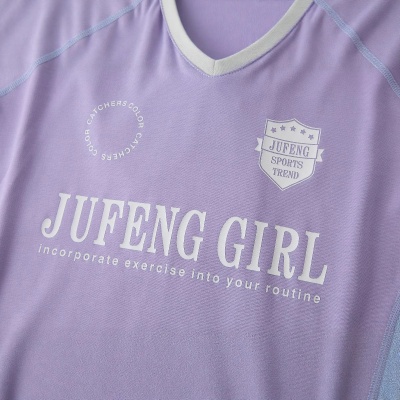 拼接定制V领短袖女式T恤女装2025夏季薄款吸汗透气修身显瘦上衣