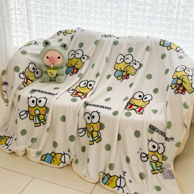 跨境三丽鸥卡通毛毯牛奶绒双面盖毯儿童可爱午睡毯多功能盖毯批发