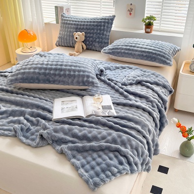 仿兔毛绒毛毯办公室午睡毯子夏季空调毯四季通用沙发盖毯床上用品
