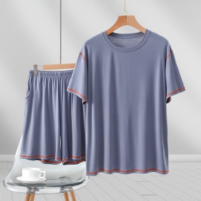 男士夏季短袖短裤套装莫代尔五分裤薄款宽松新款外穿潮流休闲