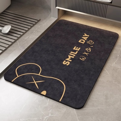 浴室地垫卫生间门口防滑脚垫厕所硅藻泥吸水垫速干卡通家用地毯子