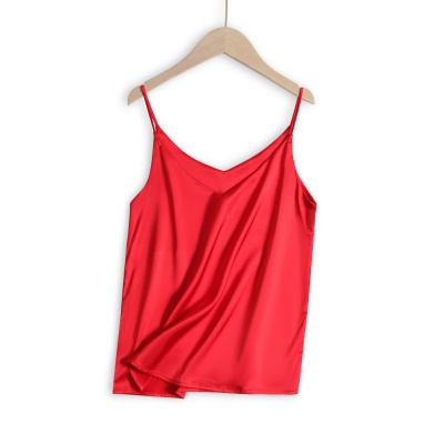 真丝吊带女V领春夏装季内搭上衣辣妹打底衫设计感醋酸外穿小背心