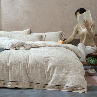 2025新款 A类亚麻棉麻四件套侘寂风床单被套日系棉纱床 上用品被