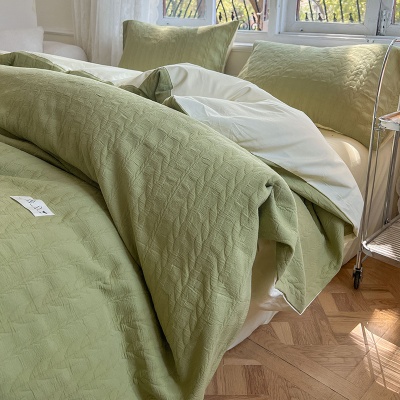 2025新款四件套床上用品床单水洗棉被套罩四季通用宿舍三件套