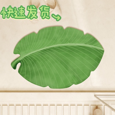 硅藻泥地垫吸水速干脚垫清新绿色防滑垫家用浴室地垫卫生间进门垫