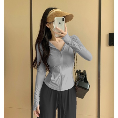 【自设工厂现货现发 】冰丝防晒衣冰感夏季上衣修身薄款外套开衫