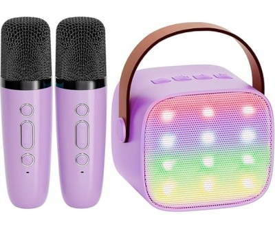 K1/P2带彩灯K歌宝专业无线儿童音响手持便携式麦克风一体蓝牙音箱