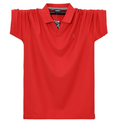 翻领短袖T恤 加肥大男装polo衫简约中青年爸爸2371大码胖子t恤7XL