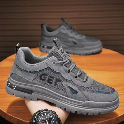 夏季男鞋2025新款透气网面休闲鞋潮流百搭爆款防滑耐磨运动鞋