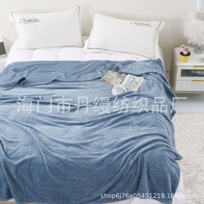 珊瑚绒毯子麦穗纹毛毯空调毯加厚午睡毯单双人绒床单沙发毯礼品毯