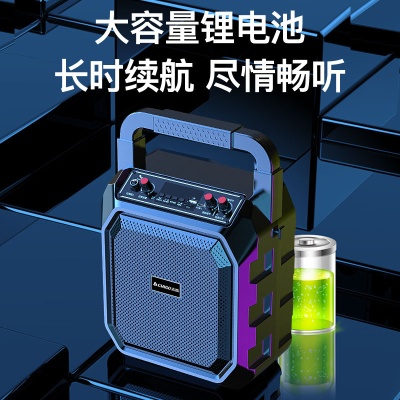 志高户外手提便携大音量广场舞蓝牙音箱家用K歌一体低音炮音响