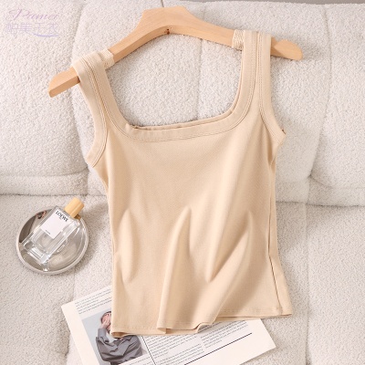 2023秋新款纯棉女士小背心无胸垫外穿内搭修身打底吊带背心女批发