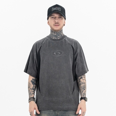 SUP男装|2025春夏季新品潮牌异形分割拼接解构机能水洗短袖T恤男