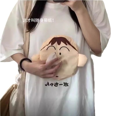 男女同款【随身抽纸】短袖阿呆抽纸短袖T恤好玩有趣创新T恤潮流