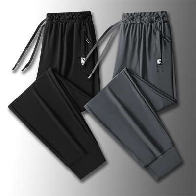 冰丝裤子男士2025新款夏季薄款潮流直筒夏天速干运动休闲长裤