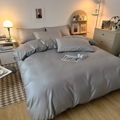 冰丝四件套学生宿舍床单夏季床笠轻奢简约被套高档床品2m被罩代发