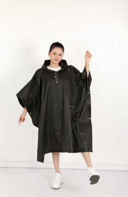 peva骑行雨披成人无袖斗篷磨砂套头旅行户外雨衣批发