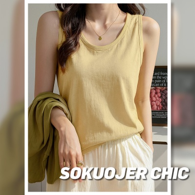 高品质百搭宽松慵懒风打底可外穿小吊带背心女式内搭遮肉无袖上衣