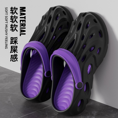 2025新款夏季外穿EVA厚底防滑不臭凉鞋沙滩开车户外运动洞洞鞋男