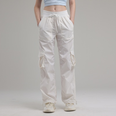 夏季新款工装裤跳舞健身直筒女长裤轻盈透气速干运动休闲裤