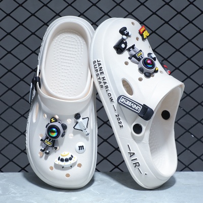 洞洞鞋男款2024夏季沙滩鞋防滑轻便厚底踩屎感外穿运动包头拖鞋男