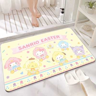 卡通浴室吸水地垫硅藻泥趣味卫生间防滑脚垫厕所门口耐脏速干垫子