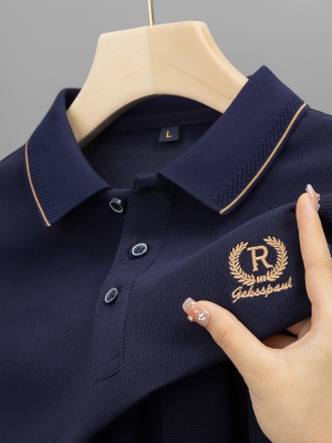 代发夏季男士短袖POLO衫重磅高端刺绣T恤翻领大码男装体恤上衣服