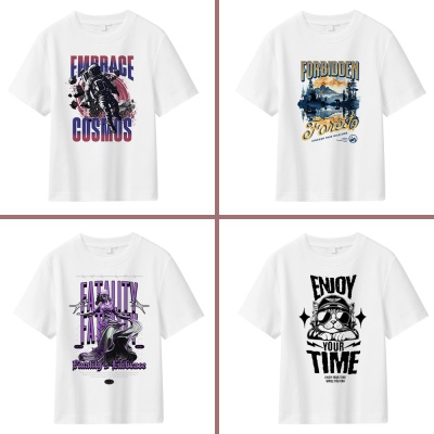 跨境爆款纯棉短袖男士重磅上衣宽松圆领休闲男女同款情侣装T恤