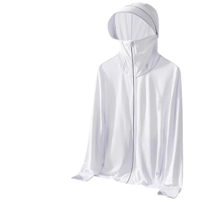夏季防晒衣男网眼钓鱼服帽子防晒衣防紫外线件轻薄潮流外卖服