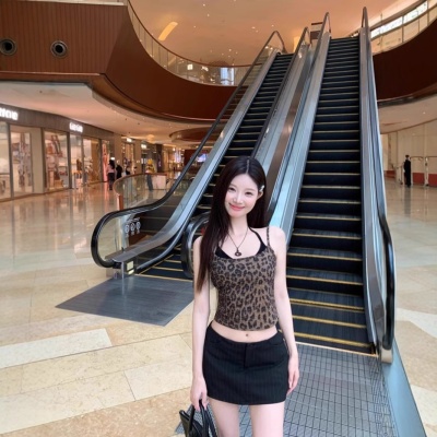 纯欲甜辣妹性感露背收腰显瘦吊带背心女带胸垫瑜伽服百搭健身上衣