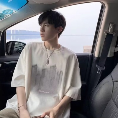 欧美高街短袖t恤男夏季新款嘻哈痞帅美式宽松半袖休闲体恤男装潮