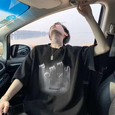 欧美高街短袖t恤男夏季新款嘻哈痞帅美式宽松半袖休闲体恤男装潮