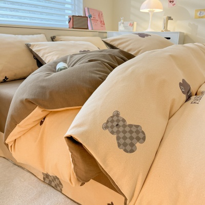 高端新疆长绒棉60支加厚磨毛全棉四件套轻奢床单被套纯棉小三件套