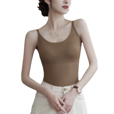 背心春夏女士大码内搭吊带文胸一体式固定胸垫打底衣显瘦爆款美背